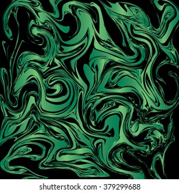 Marbling stylized malachite pattern. Abstract ink, acrylic decoration. Vector ink texture. Watercolor marbling illustration.