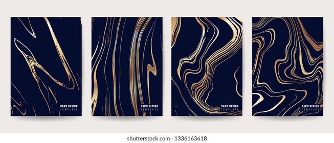 Marbling texture design template Marble collection design for Card, Poster, Wedding Invitation - Vector