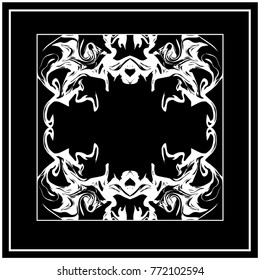 Marbling texture vector illustration. Seamless pattern. Bandanna shawl, tablecloth fabric print, silk neck scarf,hijab design.