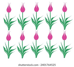 Marbling Tulip Pattern. Marbling Art, Turkish art of water marbling. Tulip vector pattern