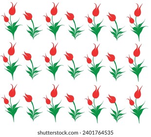 Marbling Tulip Pattern. Marbling Art, Turkish art of water marbling. Tulip vector pattern