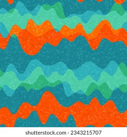Marmorwellenfluid, Vektorgrafik nahtlos Muster. Wavy fließende Streifen Textur. Bannerfarben optische futuristische Abstraktion.  Farbiges Stoffdruck-Design. Wellenfluss Splash Flüssigkeit Formen swatch.