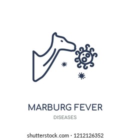 Marburg fever icon. Marburg fever linear symbol design from Diseases collection. Simple outline element vector illustration on white background.