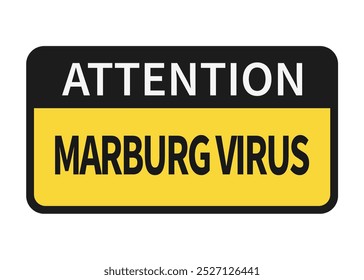 Marburg virus. Spread of virus and infection. Pandemic. Virus quarantine. Stop sign. Vector illustration