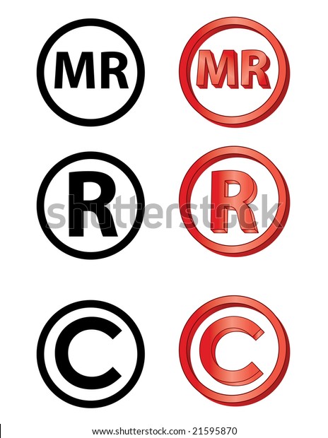 Marca Registrada Spanish Registred Copyright Icons Stock Vector Royalty Free