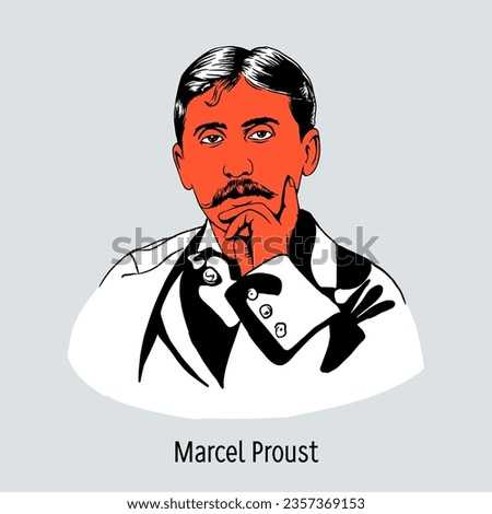 Marcel Proust - French writer, short story writer and poet, novelist, representative of modernism in literature. Hand drawn vector illustration. Stock photo © 