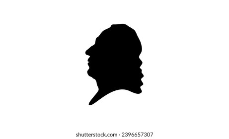 Marcello Malpighi, black isolated silhouette