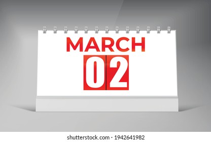 March 05, Desk Calendar Design Template. Single Date Calendar Design.