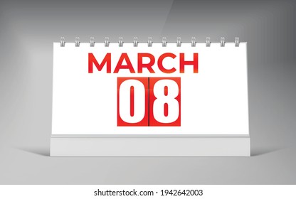 March 05, Desk Calendar Design Template. Single Date Calendar Design.