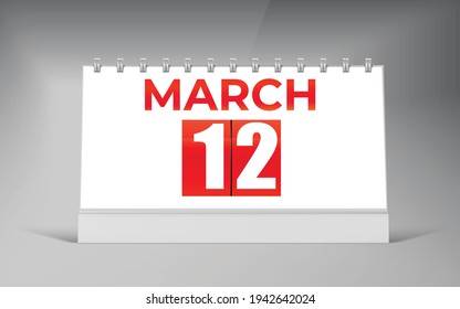 March 05, Desk Calendar Design Template. Single Date Calendar Design.