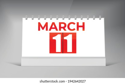 March 05, Desk Calendar Design Template. Single Date Calendar Design.