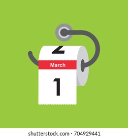 March 1. Calendar icon. Flat design. Vector illustration