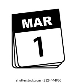 March 1. Calendar Icon. Vector Illustration. 