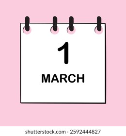 March 1. Daily Calendar icon for design. Simple design for business brochure, flyer, print media, advertisement. Easily editable.