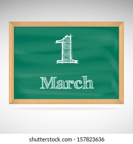 March 1, day calendar, school board, date