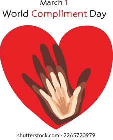 March 1 is world compliment day Vector illustration. 
Good for banner, poster, greeting card, party card, invitation, template, advertising, campaign, and social media. 
