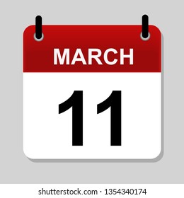 March 11 , calendar icon vector illustrstion