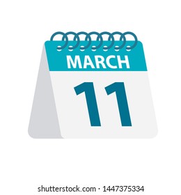 March 11 - Calendar Icon - Vector Illustration