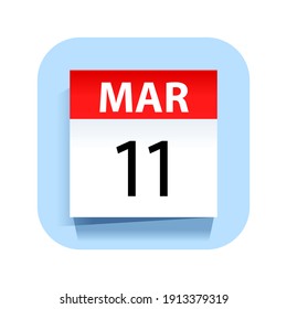 March 11. Calendar Icon. Vector Illustration.