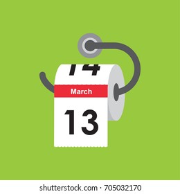 March 13. Calendar icon. Flat design. Vector illustration