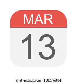 March 13 - Calendar Icon - Vector Illustration