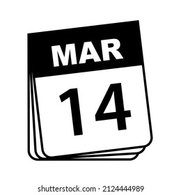March 14. Calendar Icon. Vector Illustration. 