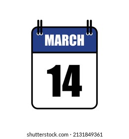 Ilustración del vector de iconos del calendario 14 de marzo . Fecha, Día De La Boca