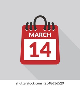 March 14 Calendar icon vector illustration.