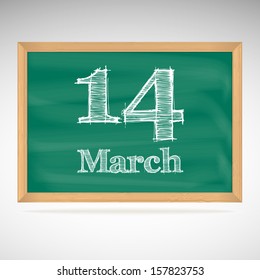 March 14, day calendar, school board, date
