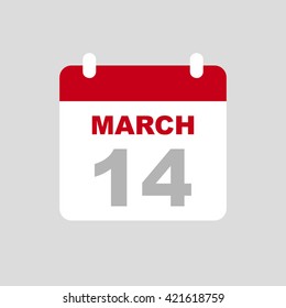 MARCH 14,calendar icon.White Day.