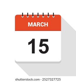 March 15 Calendar Date Icon