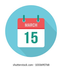 March 15 calendar icon flat. World Consumer Rights Day. International Day of Action for the Seals
