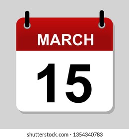 March 15 , calendar icon vector illustrstion