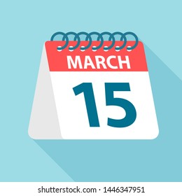 March 15 - Calendar Icon - Vector Illustration