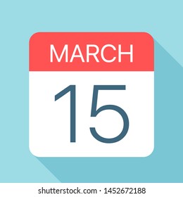 March 15 - Calendar Icon - Vector Illustration