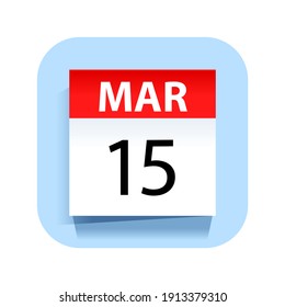 March 15. Calendar Icon. Vector Illustration.