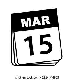 March 15. Calendar Icon. Vector Illustration. 