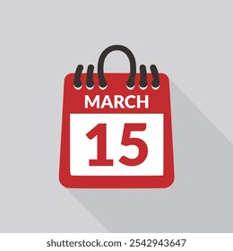 March 15 Calendar icon vector illustration.