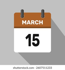 march 15 calendar icon vector month date number illustration design