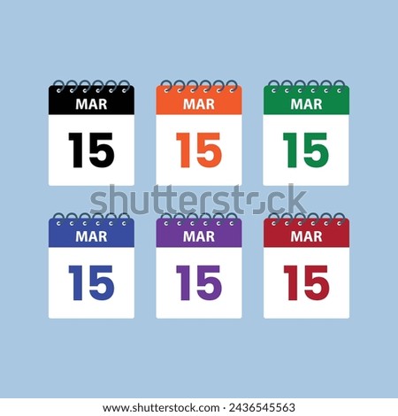 March 15 calendar reminder. 15th March Date Month calendar icon design template. Stock photo © 