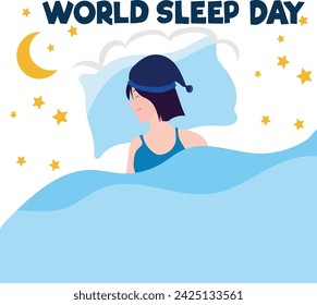 march 15 is world sleep day Vector illustration
