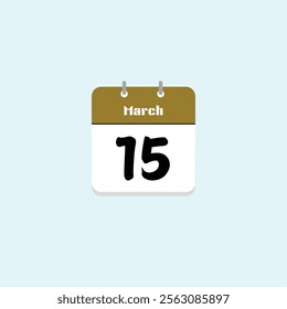 March 15th: Calendar Date Illustration