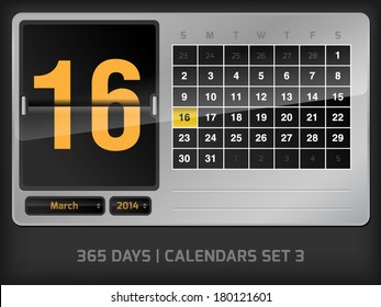 March 16 - Daily vector counter calendar - 365 days set 3