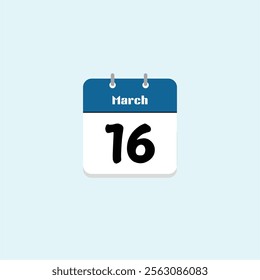 March 16th: Calendar Date Icon