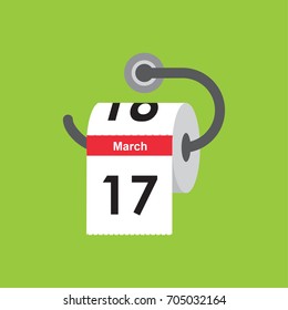 March 17. Calendar icon. Flat design. Vector illustration