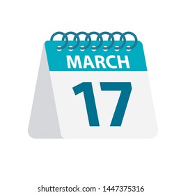March 17 - Calendar Icon - Vector Illustration