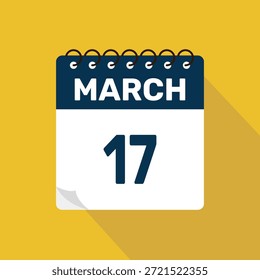 17 de março calendário ícone vetor ilustração com design