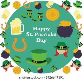 march 17 is happy st patrick's day Vector illustration
