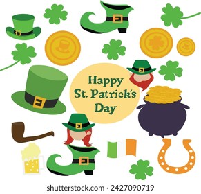 march 17 is happy st patrick's day Vector illustration
