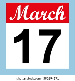 March 17 St. Patrick's Day on a calendar